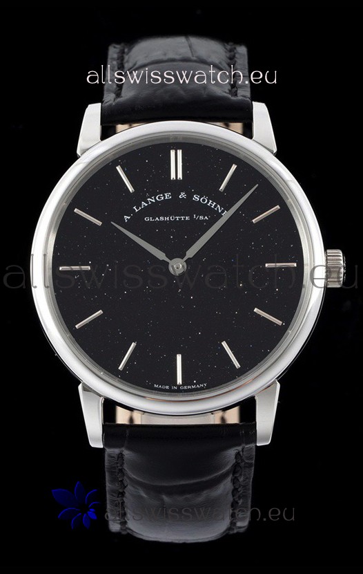 A.Lange & Sohne Saxonia Thin Swiss Replica Watch Steel Case Black Dial