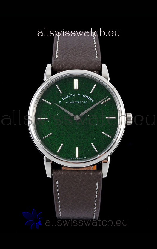 A.Lange & Sohne Saxonia Thin Swiss Replica Watch Steel Case Green Dial