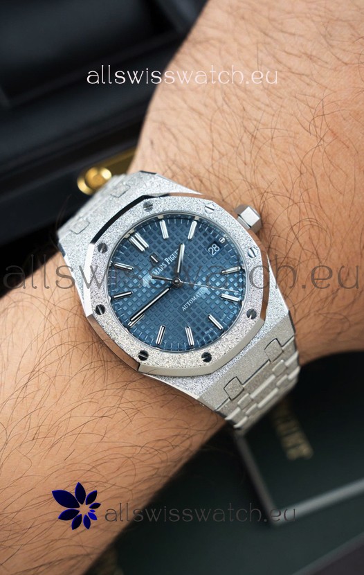 Audemars Piguet Super Clone 15454BC Royal Oak Frosted 37MM Watch in Blue Dial