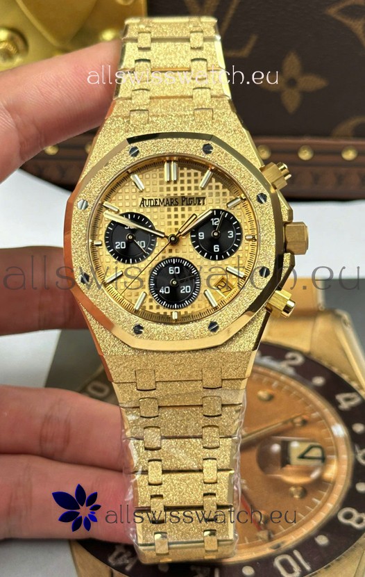 Audemars Piguet Royal Oak Chronograph 26240BA Frosted Yellow Gold Super Clone Watch 
