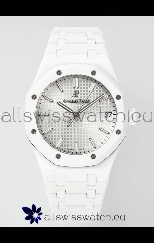 Audemars Piguet Royal Oak 15500 White Ceramic Super Clone White Dial Watch 