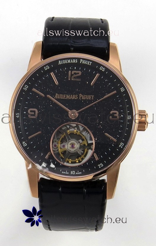Audemars Piguet CODE 11.59 29396 Rose Gold Black Aventurine Enamel Super Clone Watch 
