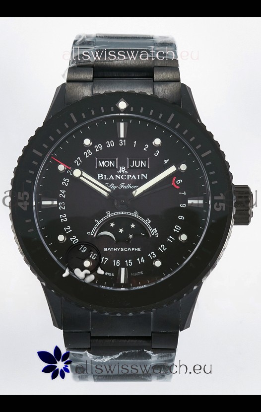 Blancpain Bathyscaphe Ceramic Casing Superclone Watch in Black Dial 