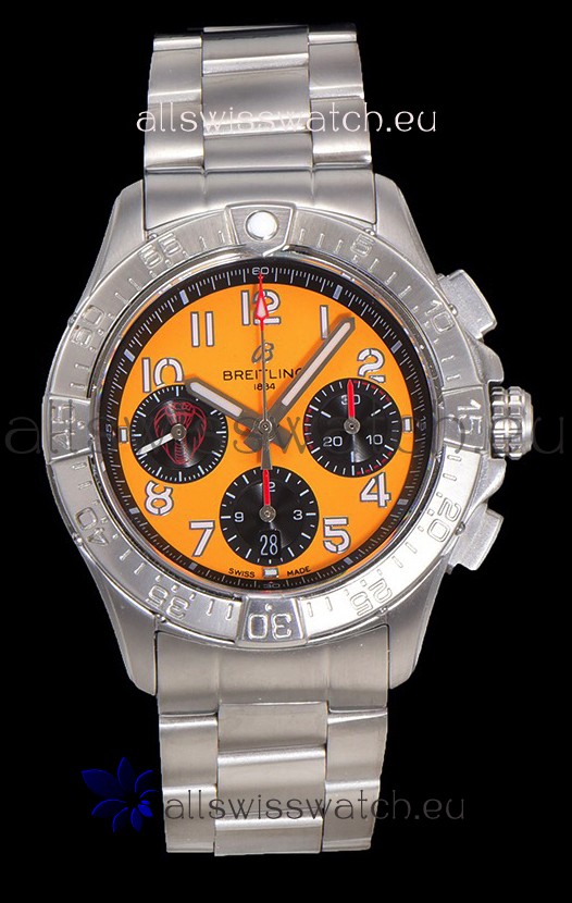 Breitling Super Clone Super Avenger B01 Chronograph Yellow Dial Watch 