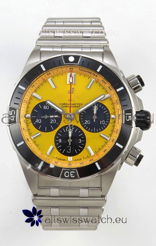 Breitling Chronomat Super Clone B01 42 Edition Swiss 904L Steel Watch Yellow Dial 