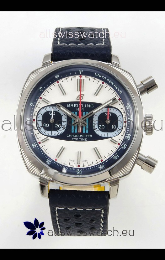 Breitling Top Time Super Clone Chronograph Blue Leather Strap Watch 
