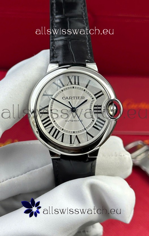 Ballon De Cartier Swiss Automatic 1:1 Mirror Quality 33MM in Black Leather Strap