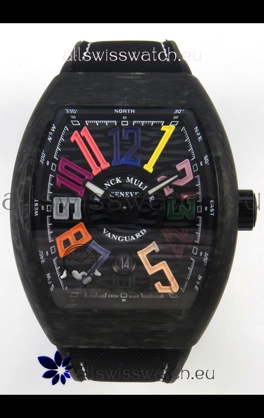 Franck Muller Super Clone Vanguard V45 Racing Carbon Watch in Nylon Strap