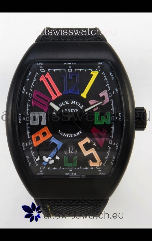 Franck Muller Super Clone Vanguard V45 Racing Carbon Watch in Nylon Strap