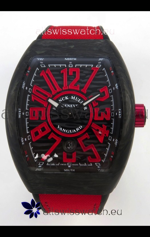 Franck Muller Super Clone Vanguard V45 Racing Carbon Watch in Nylon Strap