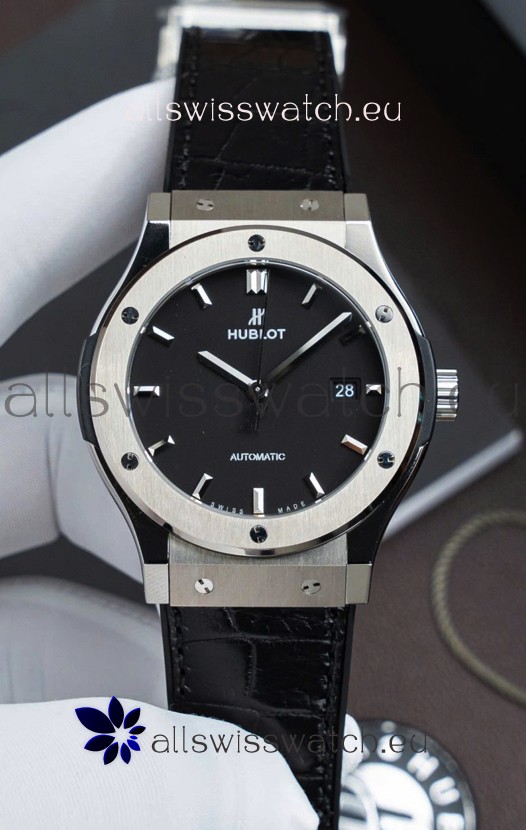 Hublot Super Clone Classic Fusion Titanium Black Dial 42MM Watch