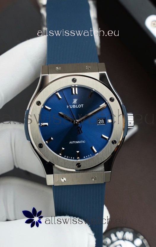 Hublot Super Clone Classic Fusion Titanium Blue Dial 42MM Watch
