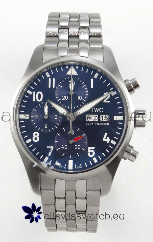 IWC Super Clone Pilot Chronograph Edition Blue Dial Swiss Replica Watch 