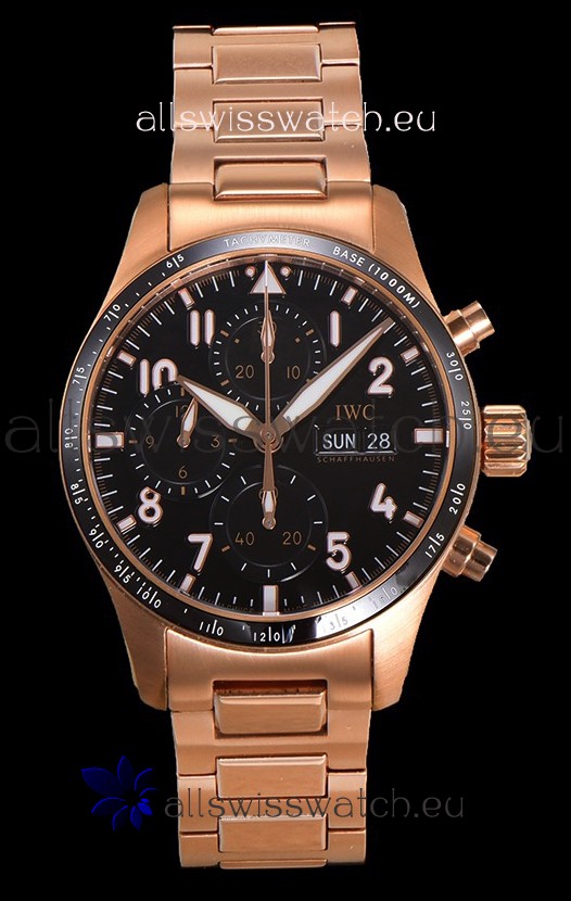 IWC Pilot's IW388306 Super Clone Chronograph 41 Mercedes-AMG Pertonas F1 Rose Gold Watch 