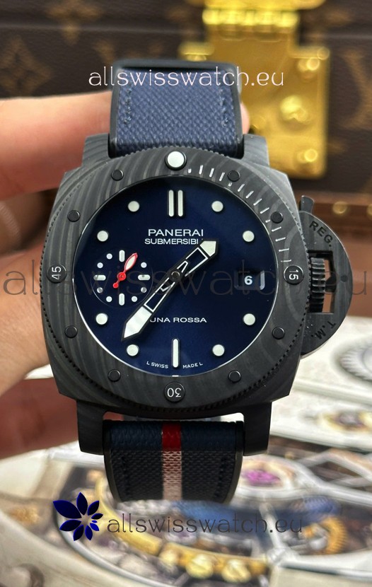 Panerai Super Clone Submersible PAM01563 Carbotech Luna Rossa Watch 42MM