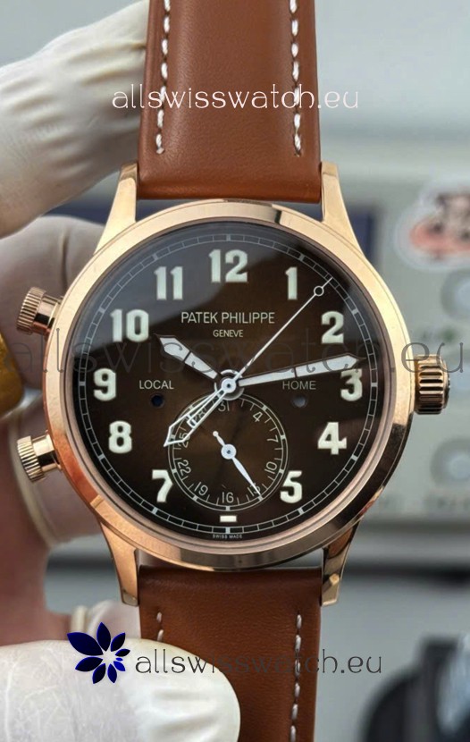 Patek Philippe Complications 5524G Calatrava Travel Time Blue Dial Replica Watch 