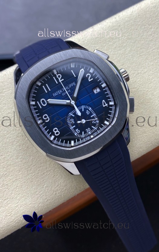 Patek Philippe Aquanaut Super Clone 5968 Chronograph Steel Casing Blue Dial Watch 