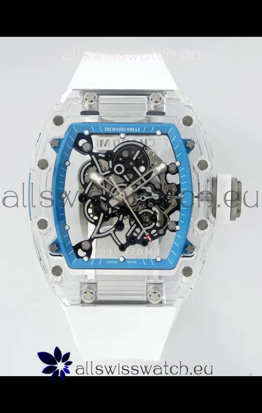 Richard Mille RM055 Transparent Sapphires Casing with Genuine Tourbillon Super Clone Watch