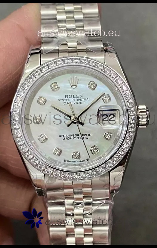 Rolex Datejust Super Clone Mother of Pearl Dial Steel Casing Watch 28MM