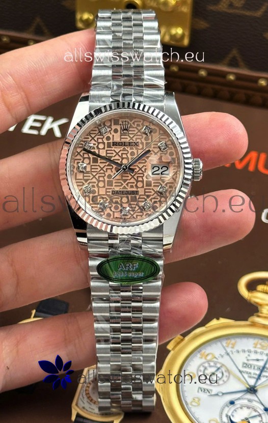 Rolex Datejust Super Clone Cal.3235 Pink Computer Dial Steel Casing Watch 36MM