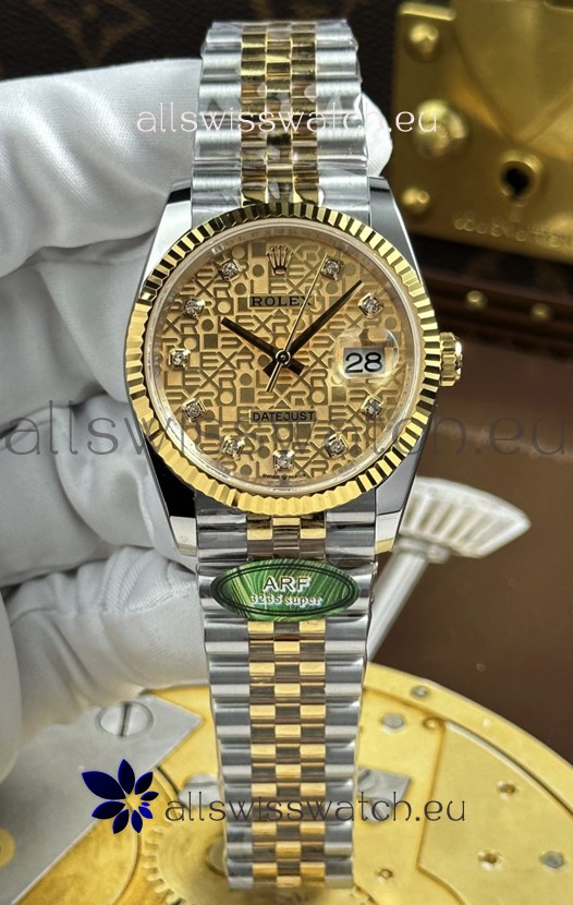 Rolex Datejust Super Clone Cal.3235 Brown Computer Dial 2 Tone Yellow Gold Casing Watch 36MM