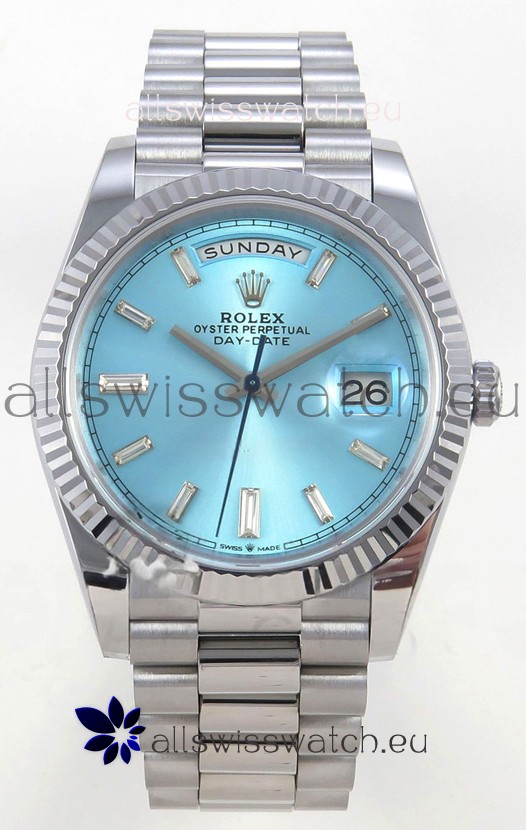 Rolex Day Date Super Clone ICE Blue Dial 40MM 220 Grams Swiss Replica watch 