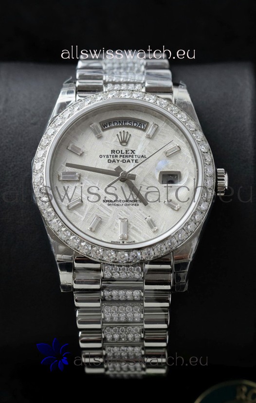 Rolex Day Date Presidential Stainless Steel Meteorite Dial Watch 40MM - 1:1 Mirror Quality