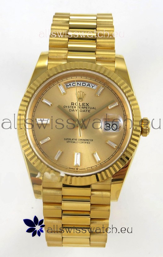 Rolex Day Date Super Clone Gold Dial 40MM 220 Grams Swiss Replica watch 