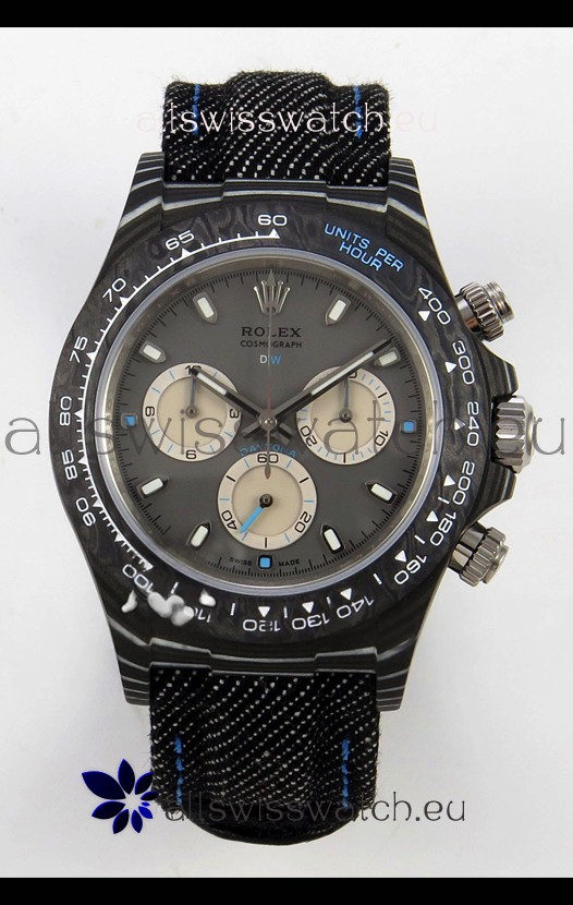 Rolex Daytona Super Clone DiW Black CarboQuartz Edition Swiss Replica Watch
