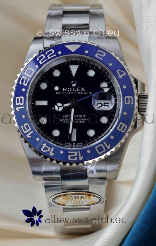Rolex GMT Masters Super Clone Custom Ceramic Bezel Black Dial Watch 