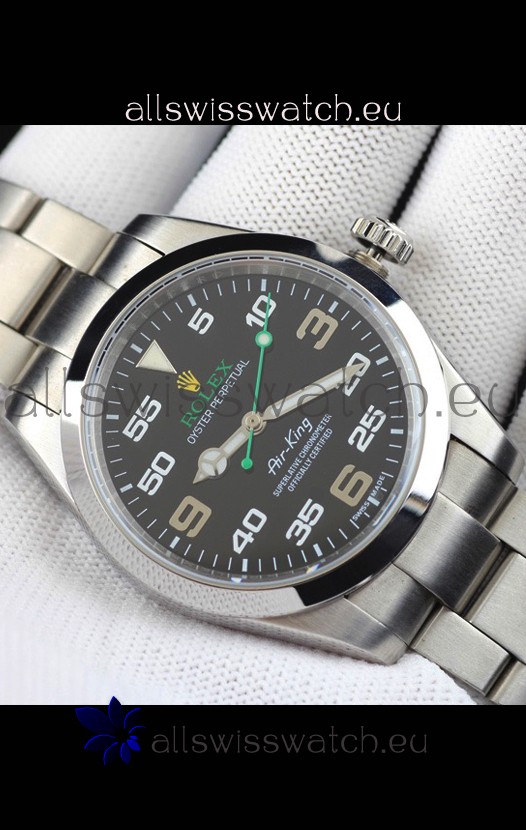 Rolex Air King Japanese Movement Replica Watch in Stainless Steel Black Dial 40MM