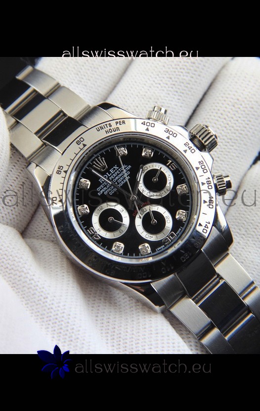 Rolex Daytona Japanese Movement Replica Watch in Black Dial 