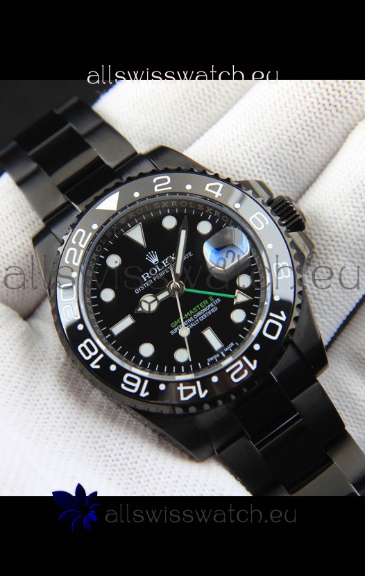 Rolex GMT Masters II Japanese Movement Replica Watch in PVD Casing 