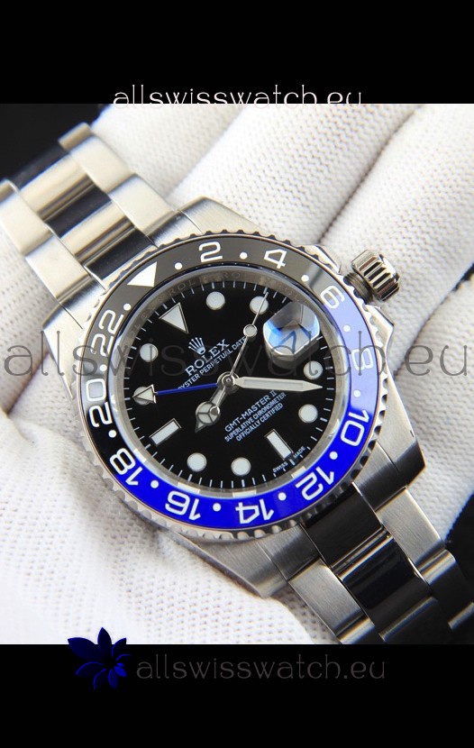 Rolex GMT Masters II Japanese Movement Replica Watch Steel Case Black Dial