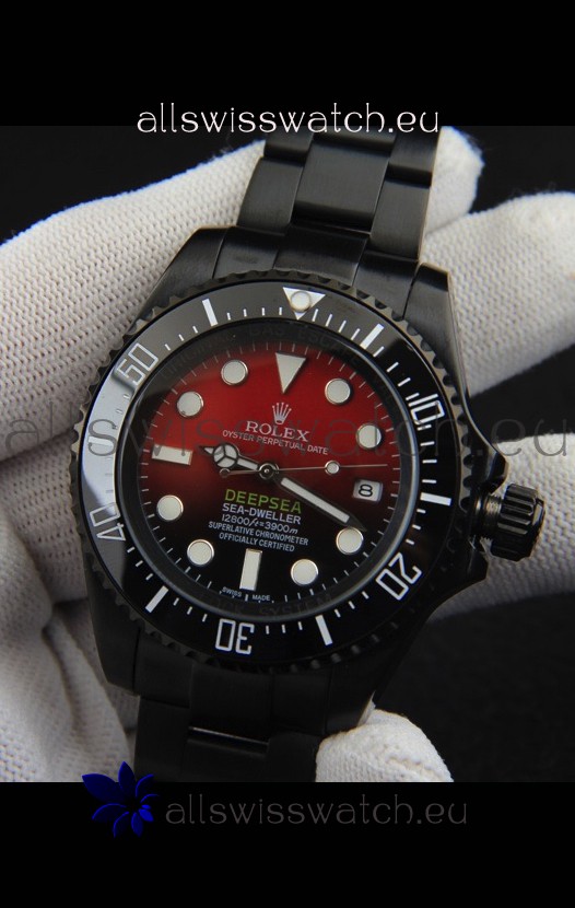 Rolex Sea Dweller Japanese Movement Replica Watch Red Dial 44MM