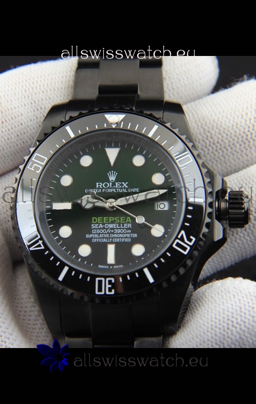 Rolex Sea Dweller Japanese Movement Replica Watch Green Dial 44MM
