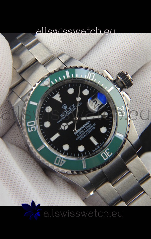 Rolex Submariner Japanese Replica Watch 904L Steel Black Dial Green Ceramic Bezel 