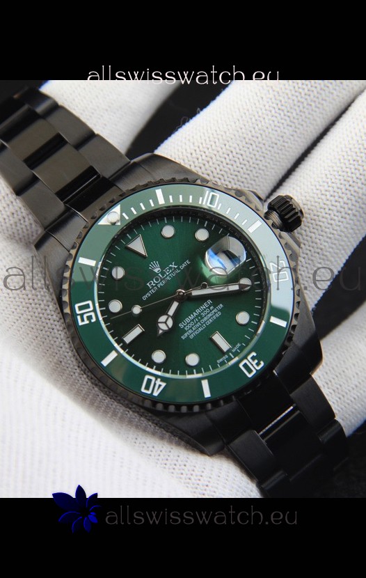 Rolex Submariner Japanese Replica Watch in PVD Coating Green Dial 