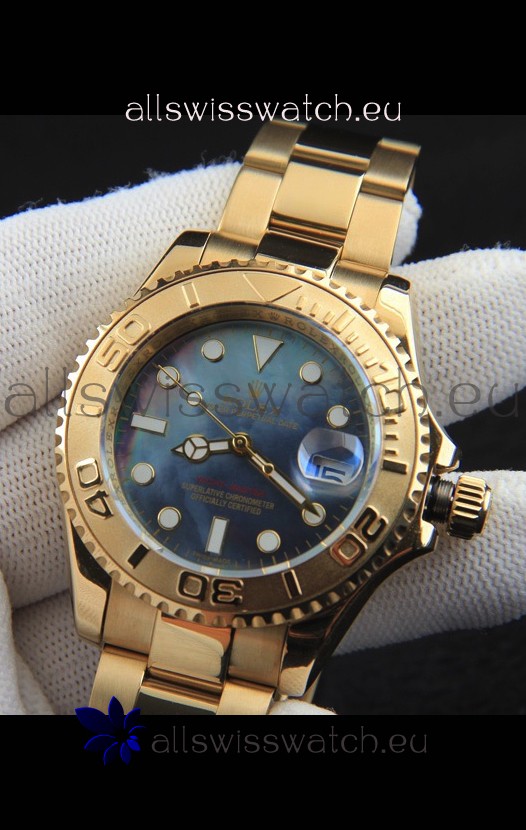 Rolex Yachtmaster Japanese Movement Watch in Gold Casing - Pearl dial 37MM