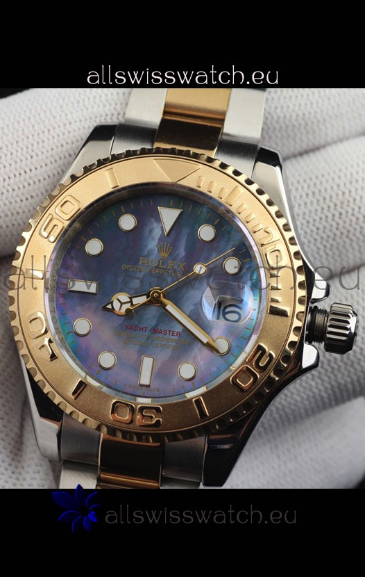 Rolex Yachtmaster Japanese Movement Watch in Two Tone Gold Casing - Pearl dial 37MM