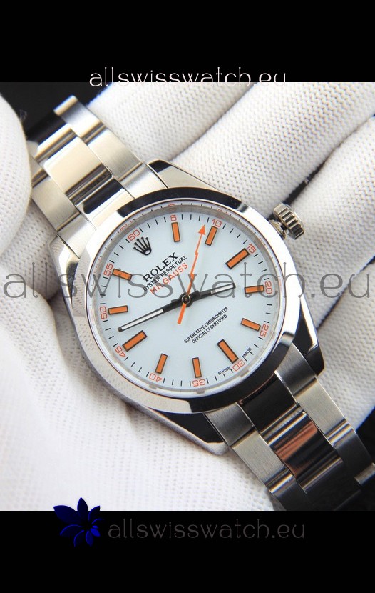 Rolex Milgauss Japanese Movement Replica Watch in White Dial 
