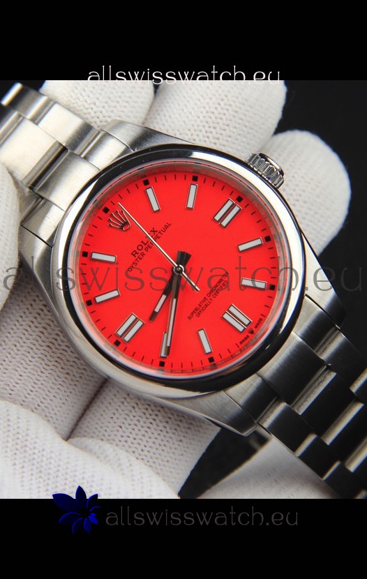 Rolex Oyster Perpetual Japanese Movement Replica Watch 41MM - Red Dial