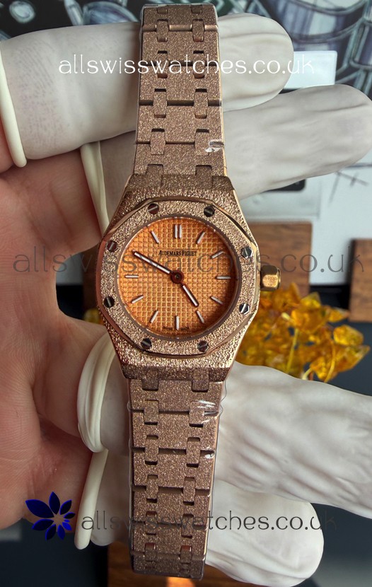 Royal Oak 67630OR Frosted Mini 23MM Rose Gold Super Clone Watch 