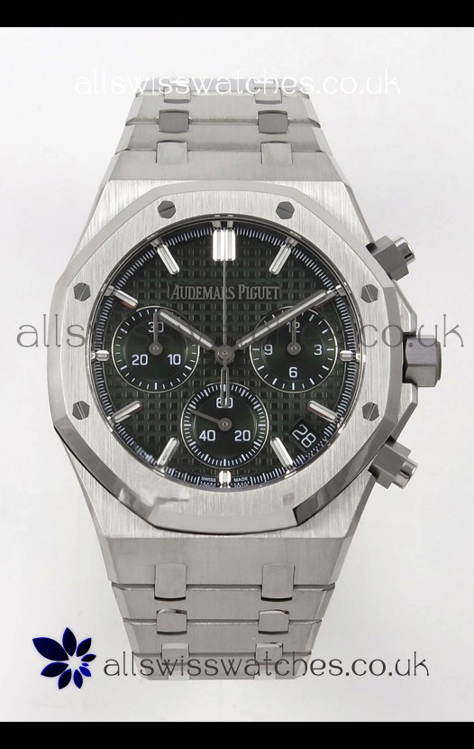 Royal Oak Chrono 26240 Green Dial FREE SPRUNG MVMNT Steel Caing Super Clone Watch 