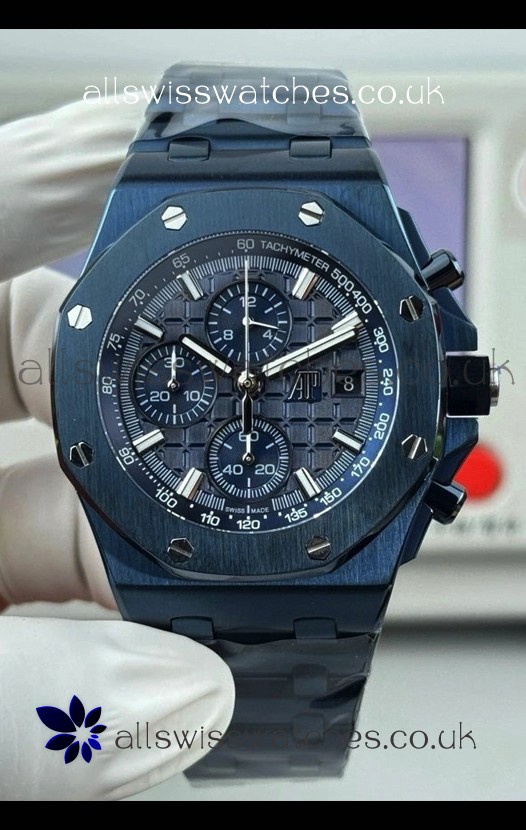 Royal Oak Offshore Blue DLC Coating Chronograph Super Clone Watch 