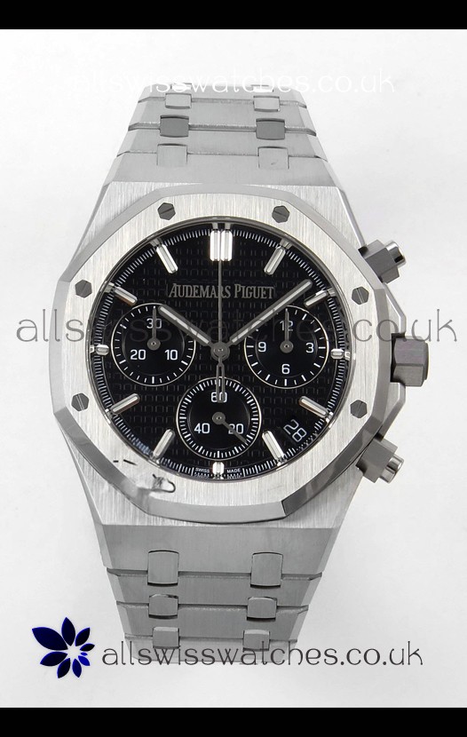 Royal Oak Chrono 26240 Black Dial FREE SPRUNG MVMNT Steel Caing Super Clone Watch 