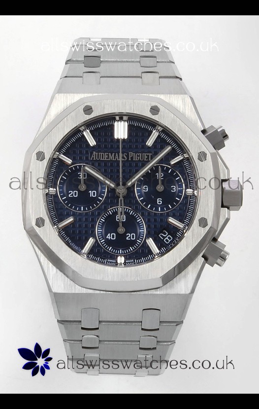 Royal Oak Chrono 26240 Blue Dial FREE SPRUNG MVMNT Steel Caing Super Clone Watch 