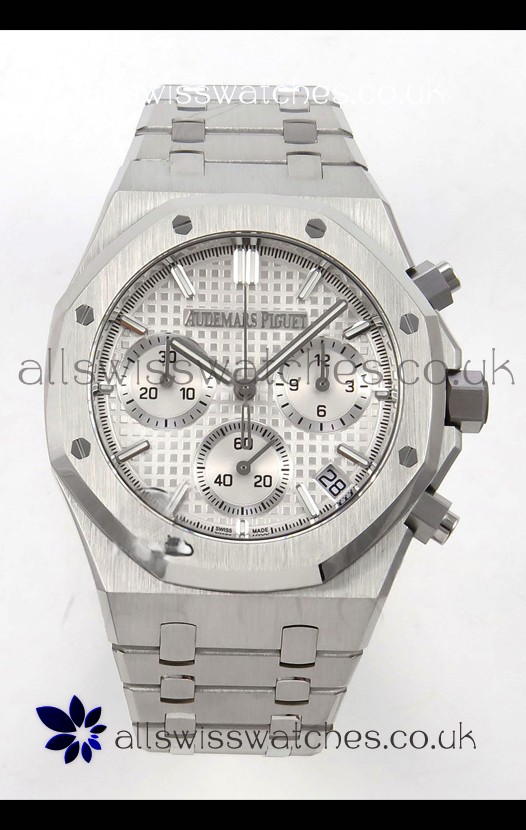 Royal Oak Chrono 26240 White Dial FREE SPRUNG MVMNT Steel Caing Super Clone Watch 