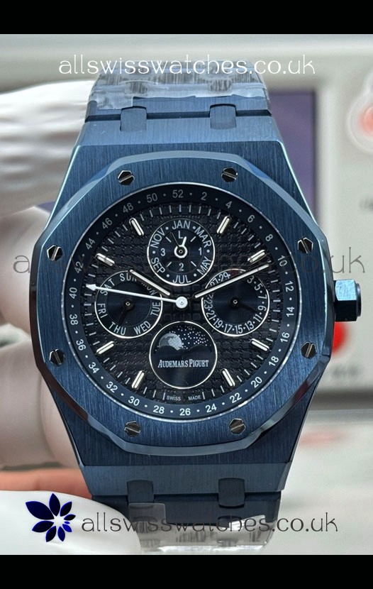 Royal Oak Perpetual Calendar Super Clone Blue Ceramic Replica Watch
