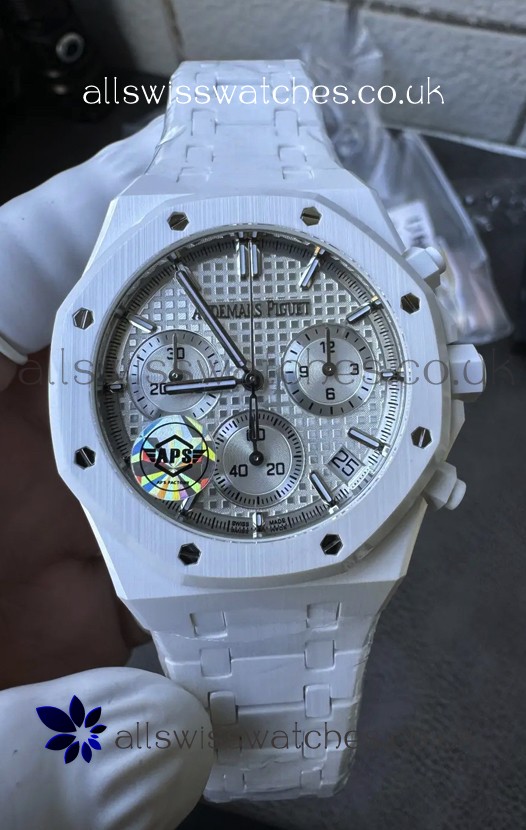 Royal Oak Chrono 26240 White Ceramic Super Clone Watch 